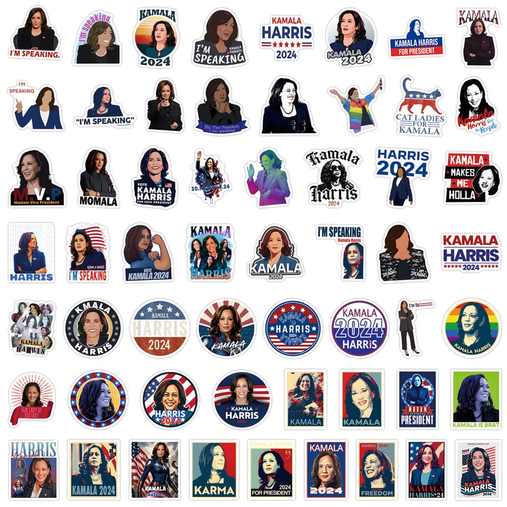 55 New Kamala Harris Graffiti Stickers Decorative Skateboard Mobile Phone Stickers