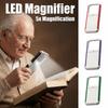 Handheld LED Magnifier 5x Magnification Illuminates Magnifier Pocket Loupe  Reading Assistance