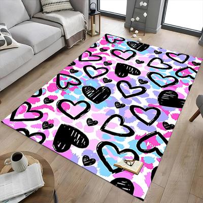 1PC Heart Extra Large Non-Slip Floor Carpet, Office, Family, Bedroom, Studio - Large Area Rug,Longlasting Material-K0371