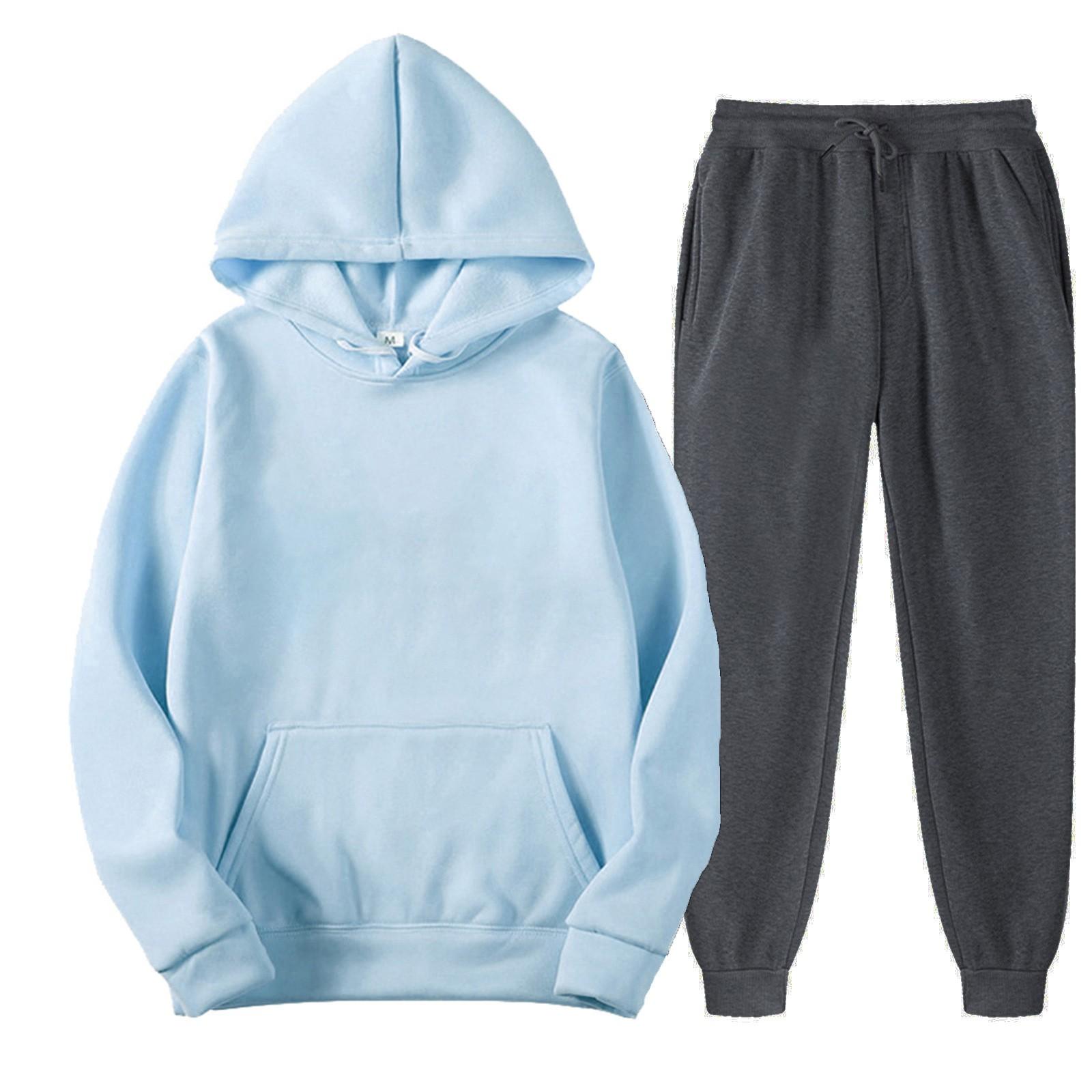 

Женский модный худи с рукавами, приспущенными плечами, и брюки, комплект из двух предметов S синий