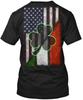 Irish American Shamrock Clover T Shirt Made In the USA Size S To 5XL