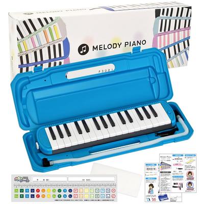 KC Kyoritz Teclado Gaita Melodia Piano 32 Teclas Neon Azul AZUL nome adesivo P3001-32K/NEON (Adesivo Do-Re-Mi, tecido, incluso)