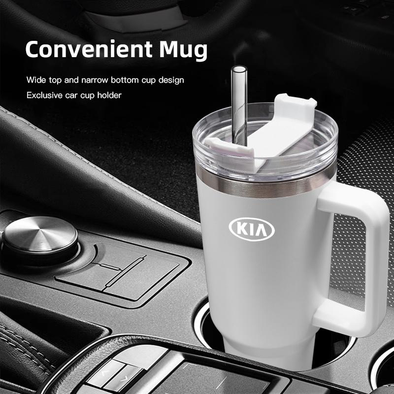 1200ML Edelstahl Thermosbecher Auto Zubehör Kaffeetasse Für KIA EV6 Stinger RIO Sorento Picanto Ceed Borrego Syros K4 K5