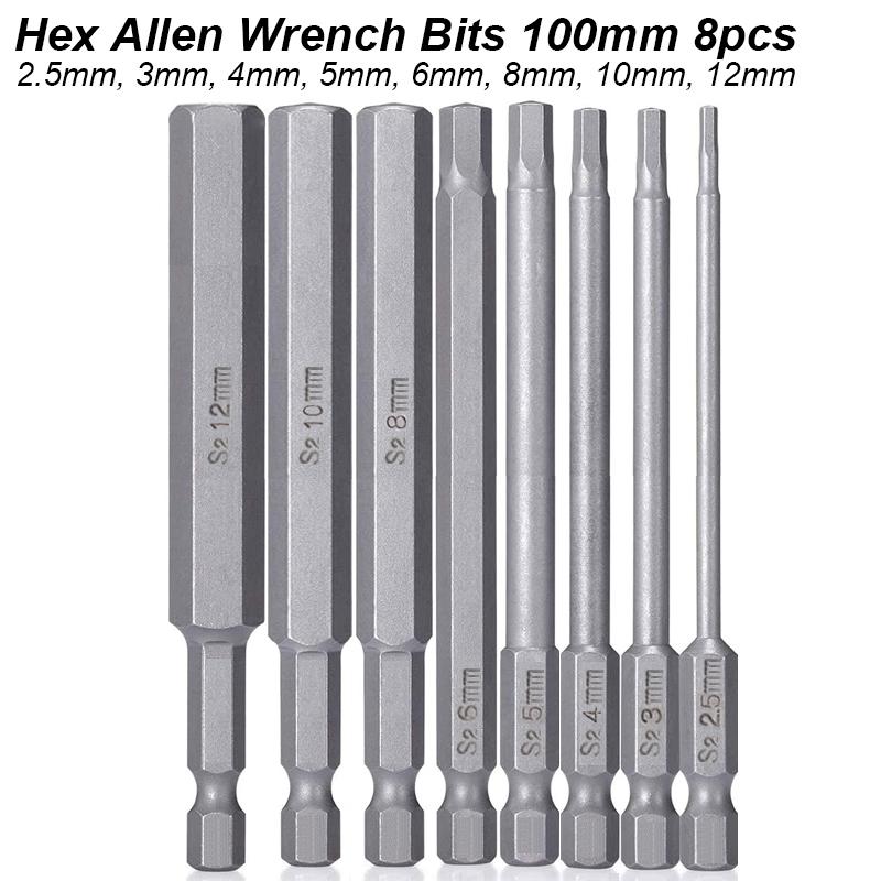 Hex Allen Wrench Bit Set Metric Imperial SAE Screwdriver Electric Power Drill Adapter Driver Key Socket Security Magnetic Tip