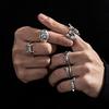 1Set  Creative Punk Poker Joker Rings For Men Retro Personality Goth Skeleton Couple Rings Jewelry Accessories Gifts