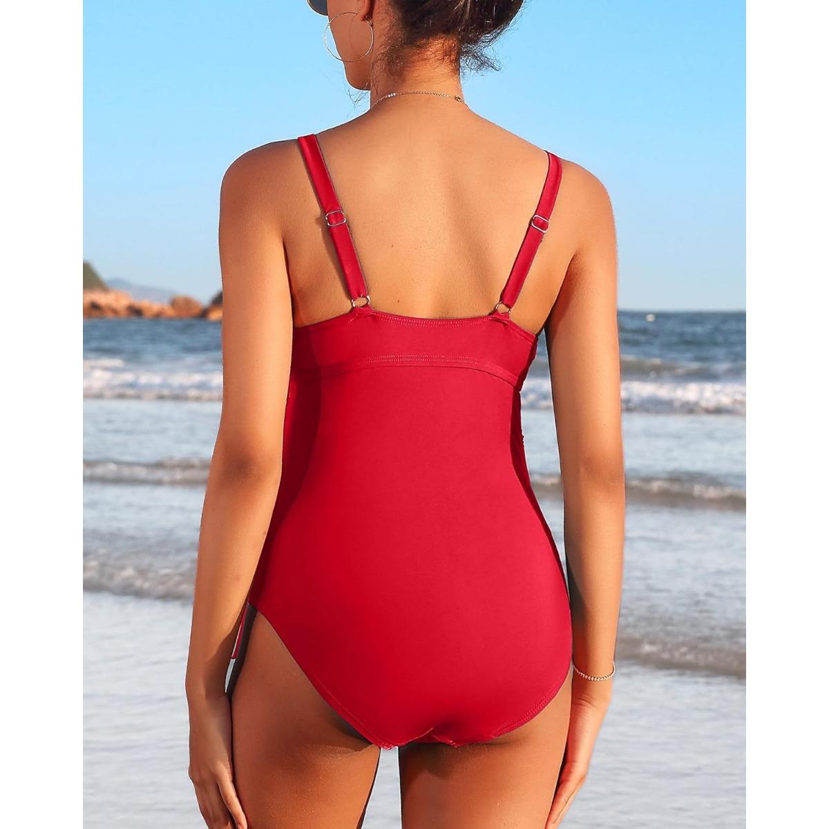 Charmleaks Купальник для беременных Цельный купальный костюм с v-образным вырезом — фото 6