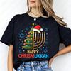 Happy Chrismukkah Tshirt Hanukkah Christmas Menorah Tree Tees Retro Fashion Xmas Casual Wear High Quality Men Woman Cotton Shirt