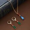 New Fashion Trend Teardrop Pendant Necklace Earrings, Women's Personalized Classic  Set Accessories 2pcs/set
