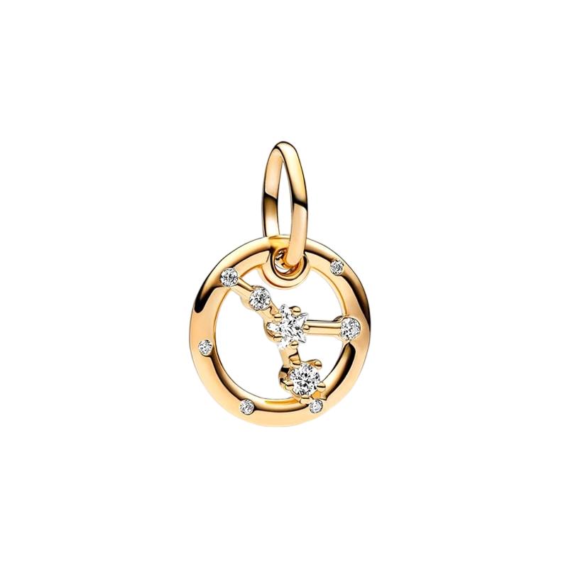 

Sparking Gold Plated 12 Zodiac Signs Charm Beads Dangle Fit Original Copper Bracelet Necklace Beads For Diy Jewelry Women Gift