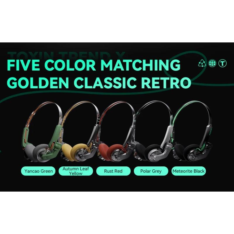 Retro Style Headset Wireless Bluetooth 5.4 Headphones Headphone HIFI Wireless Noise Reduction Foldable Portable Gamer Gift