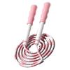 Segmented Jumping Rope Adjustable Untangled Beaded Flexible PP Plastic Jumping Rope for Kids Pink