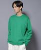 Nano Universe Silk Blend Crew Neck Size Knit, Men's, M, 140, Green, 672-5222227
