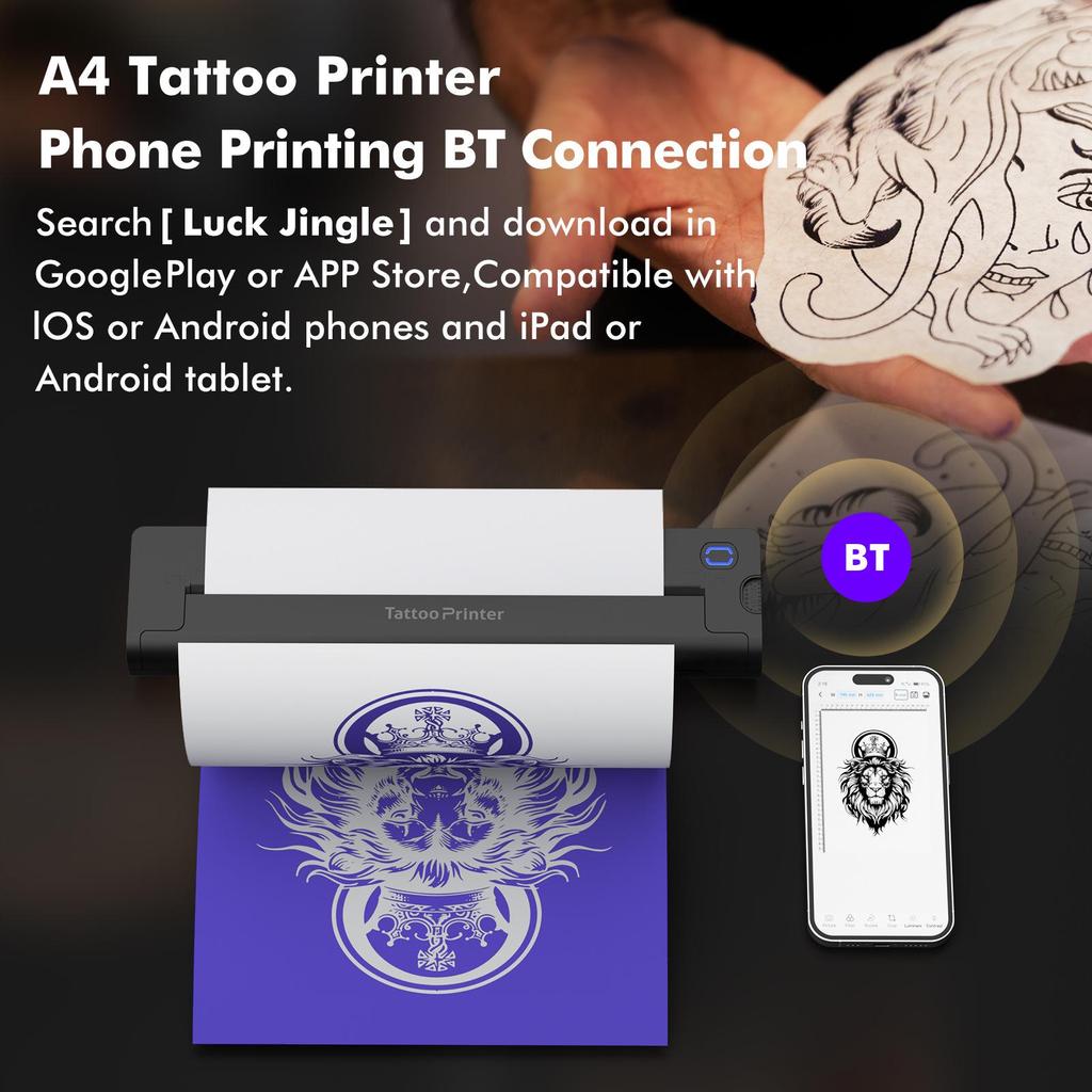 A4 Bluetooth Wireless Tattoo Thermal Printer