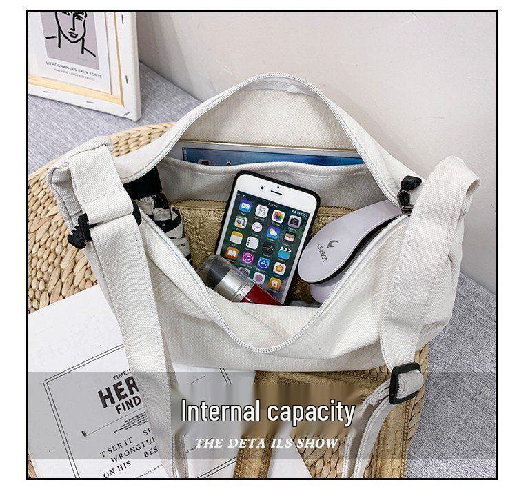 Unisex Trendy Canvas Crossbody Bag: Hip Hop, Japanese, Casual & Versatile Design for Students