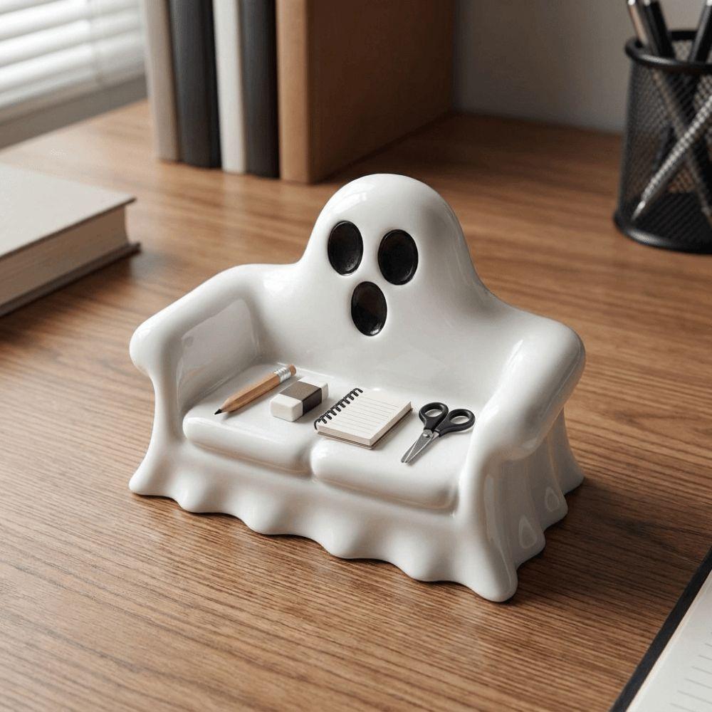 Realistic Pumpkin Sofa Ornaments Spooky Design Ghost Pumpkin Storage Tray Mini Halloween Sofa Gift