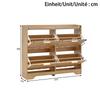Botník se 4 výklopnými přihrádkami, přední strana se 3D strukturou, odkládací plocha nahoře, prostorný botník, úspora místa, nábytek do předsíně