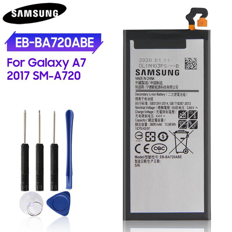 Samsung Original Replacement Battery EB-BA720ABE For Samsung GALAXY A7 2017 Version A720 SM-A720 3600mAh