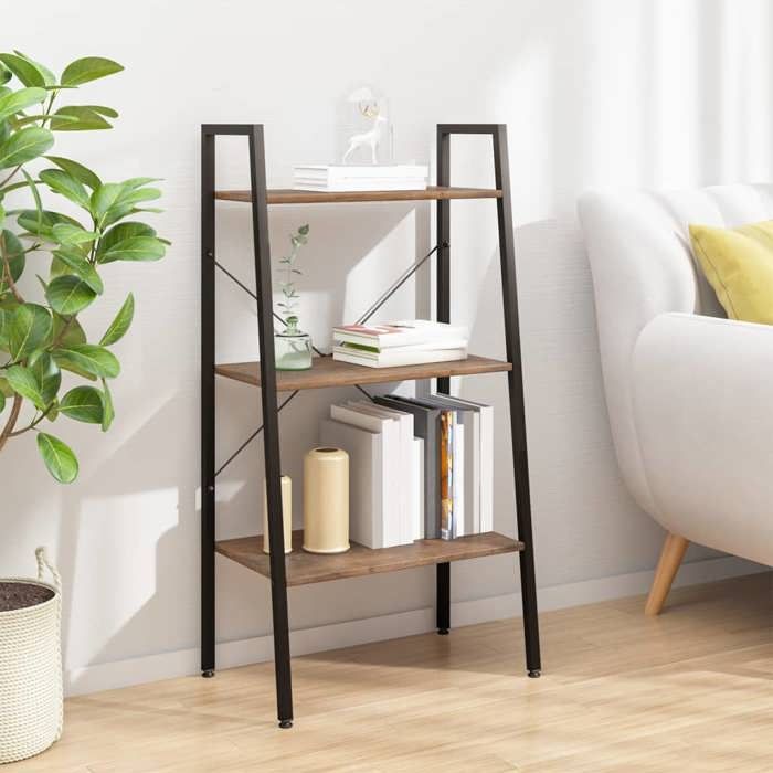 VidaXL Étagère sur pied 3 niveaux Marron foncé et noir 56x35x108 cm 336362