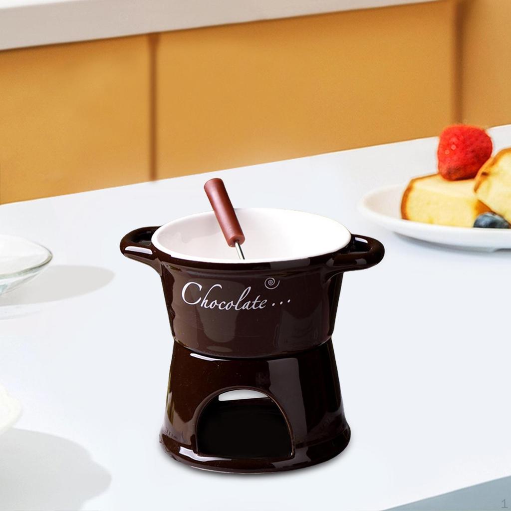 Schokoladenfondue-Topf 300ml Käse Teelicht Porzellan Schmelzen für