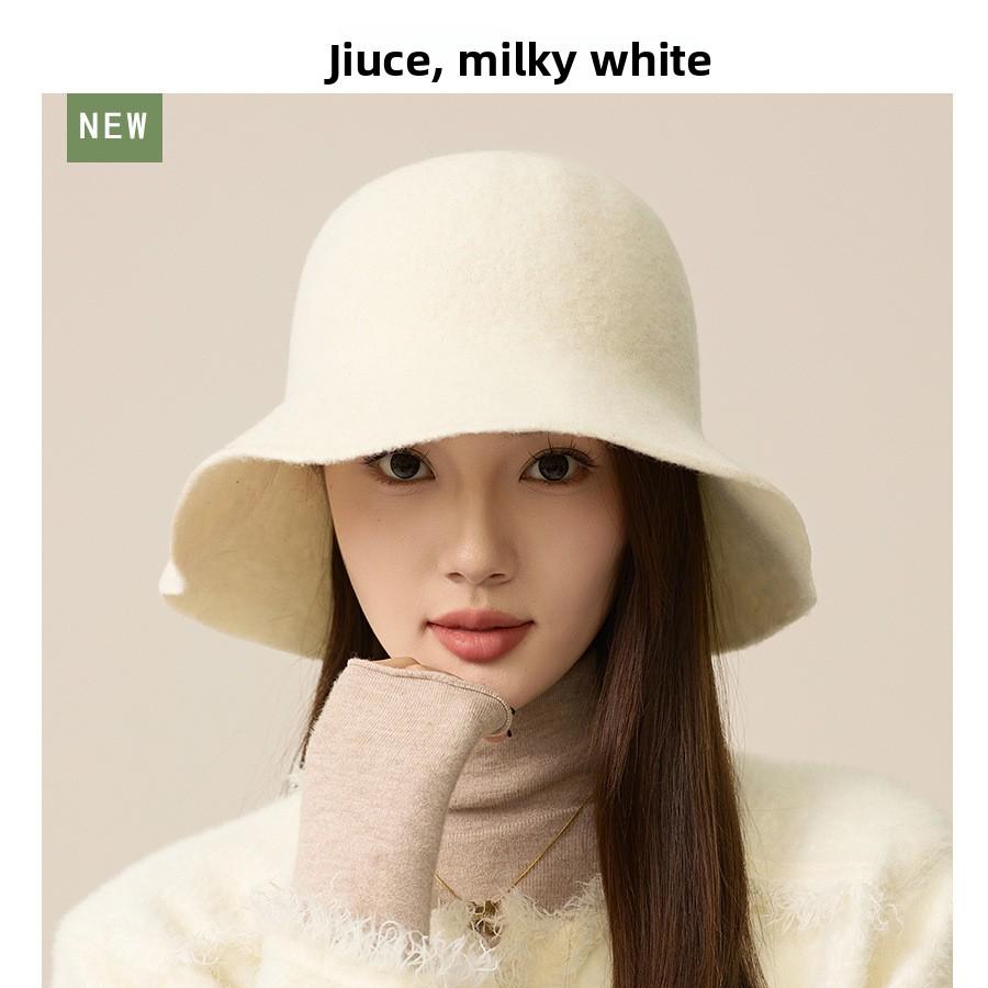 Designer Japanese Light Board Wool Fisherman Hat, Women's Foreign Style Counter Quality Shows the Face of Small Felt Basin Hat Tide