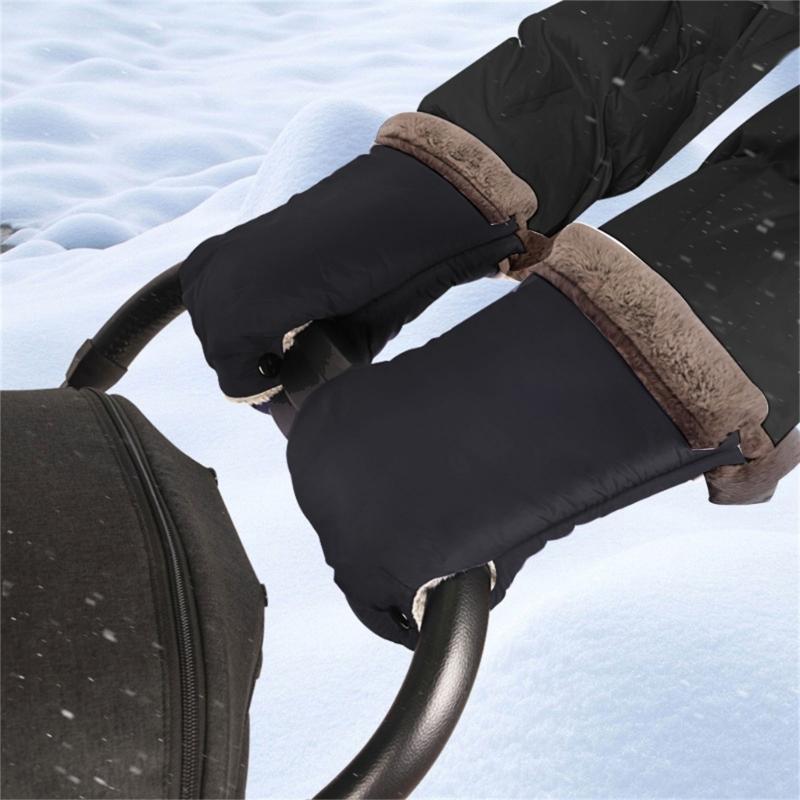 Universal Stroller Gloves Waterproof Warm Mittens Windproof Pram Shopping Cart Hand Muff Split Baby Cart Hand Gloves