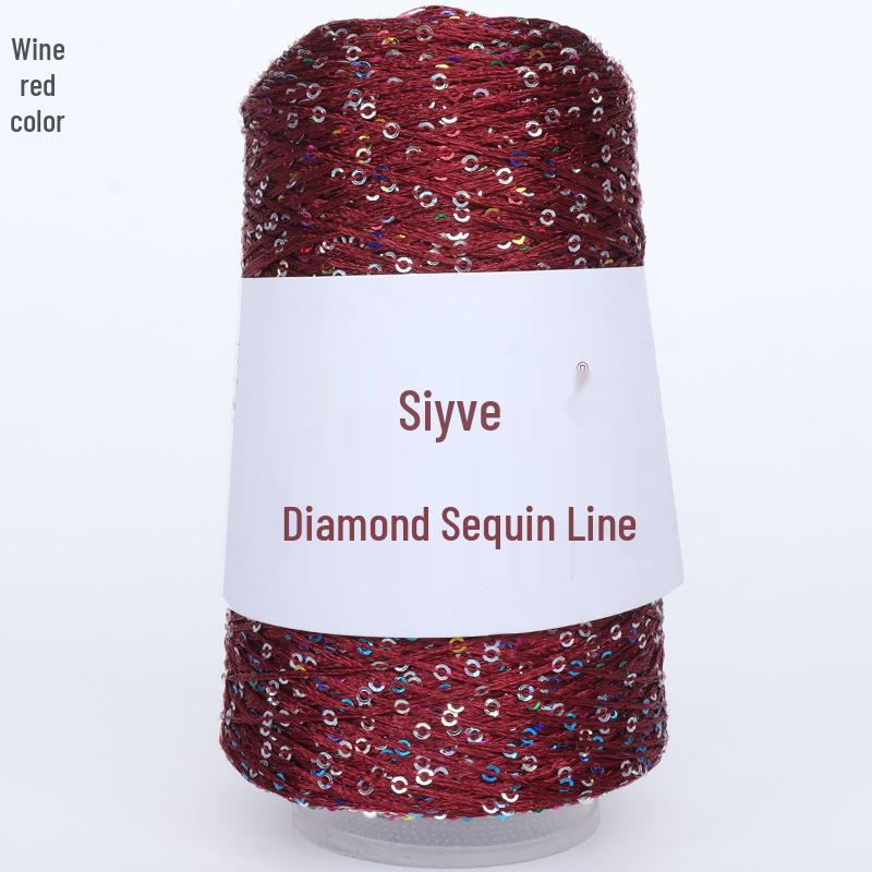 Filato di paillettes Siyue 2mm - Lana tessuta a mano per progetti fai da te (100 grammi)