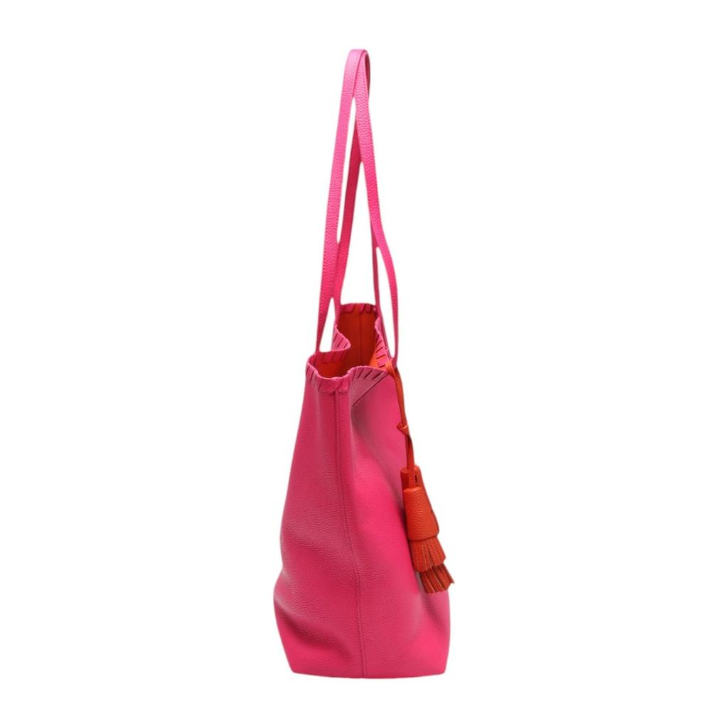 Kate Spade Tote Bag Leather Shoulder Bag with Tassel Leather Pink Used