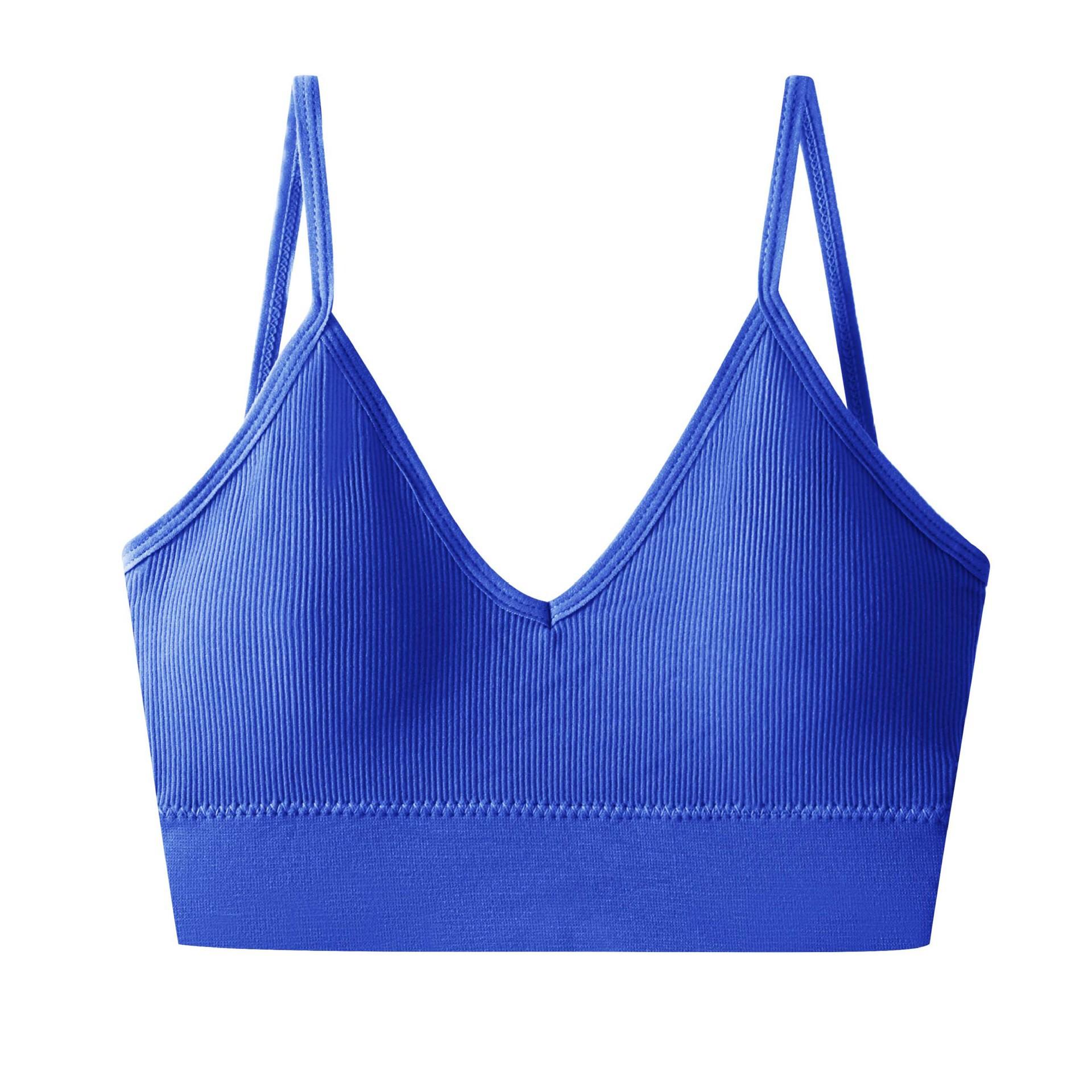 

Seamless U-back large size base sling vest female sexy beautiful back anti-light tube top chest cross M королевский синий