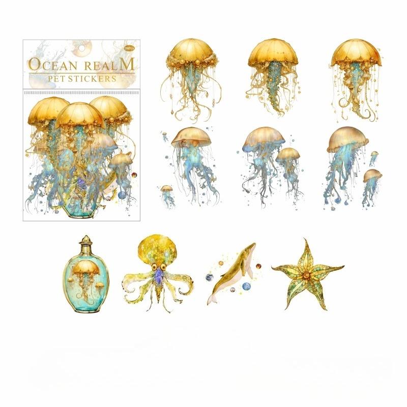 20pcs Underwater World Stickers PET Material Decor Sticker Diary Album Scrapbooking Material Junk Journal Supplies