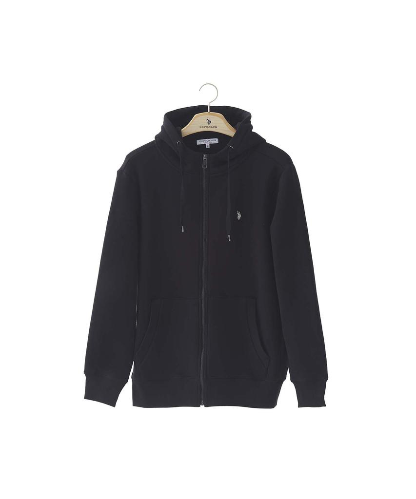 Uspoloassn Fleece-Lined Zip-Up Hoodie_Black