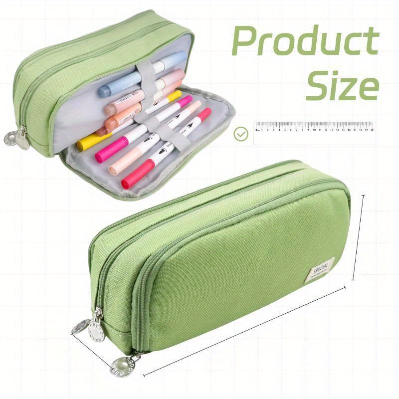 

Кавайный пенал большой вместимости, сумка-органайзер для хранения, офисный, студенческий, японские канцелярские товары, школьные принадлежности зелёный