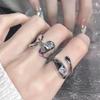 Niche Design Cross Twisted Rope Personality High Sense Open Snake Ring Cold Wind French Index Finger Ring Female