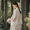 Deer and Andi summer new linen shirt women's seven-quarter-sleeved new Chinese high-end shirt loose cardigan top