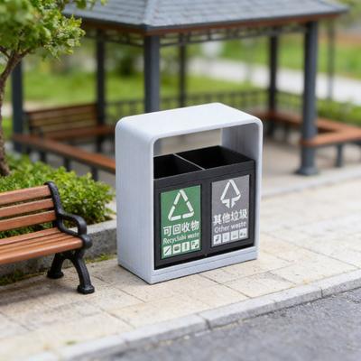 Miniature Trash Can 1/12 Scale Doll Mansion Accessories Realistic Tiny Outdoor Trash Bin for Imaginative Play Collectors