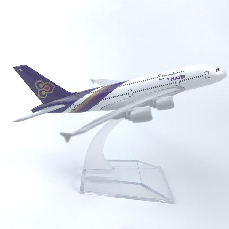 

16cm Alloy Aircraft Model Thai Airways Airbus 380 Collectible With Landing Gear Children s Toy Gift