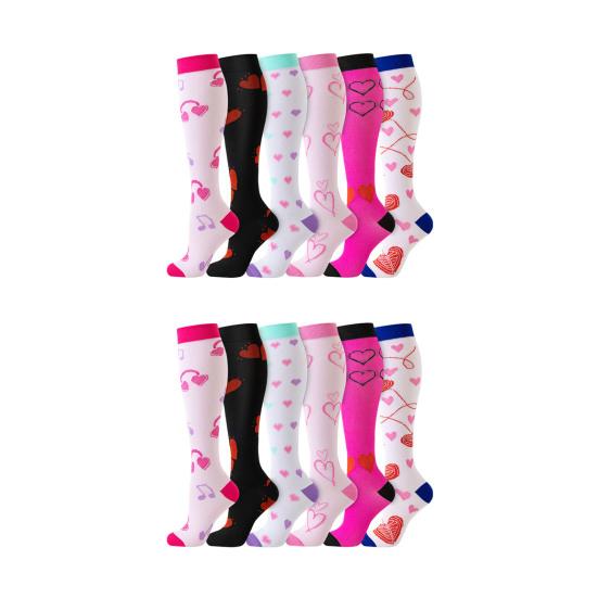 6 пар спортивных носков, мягкие, дышащие, нескользящие, компрессионные, функциональная поддержка икроножных мышц, для тренировок, йоги, повседневной носки One Size F