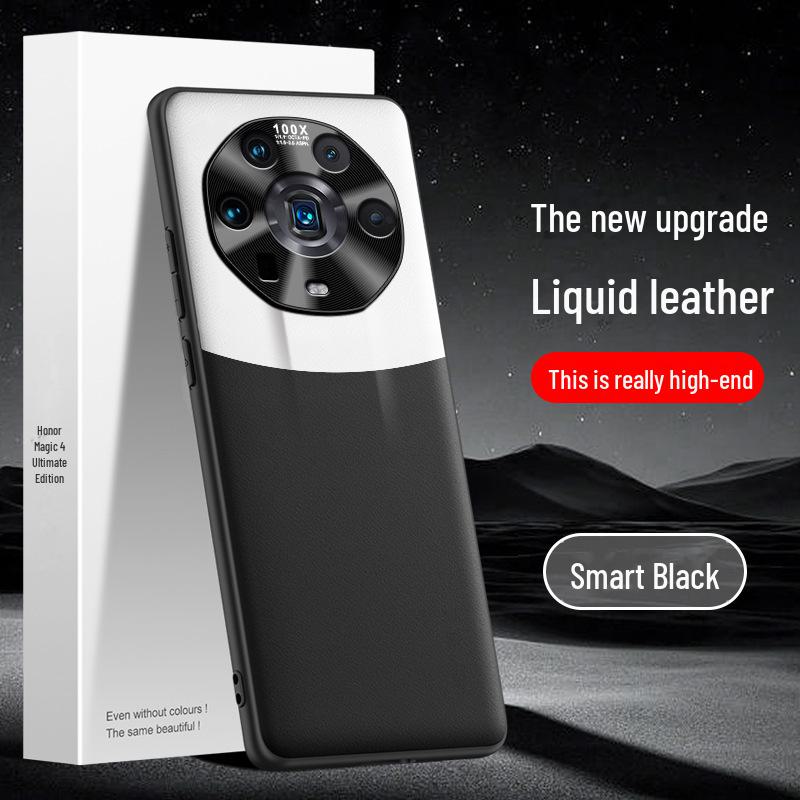 Liquid leather protective cover for Honor Magic 4 Ultimate Edition - anti-fall, one-piece design, ready to ship.