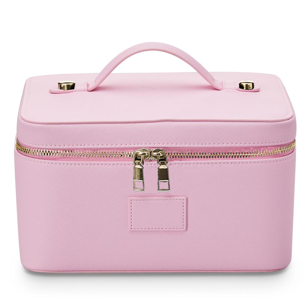 Pu Portable Cosmetic Bag with Compartment Large Capacity Portable Leather Cosmetic Bag Leather Cosmetic Bag 2026