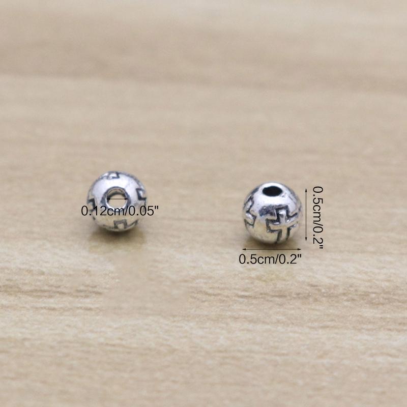 100 peças Contas Redondas de Crucifixo para Colar de Oração, Artesanato para Fazer Pulseiras Construção em Liga Durabilidade Longa