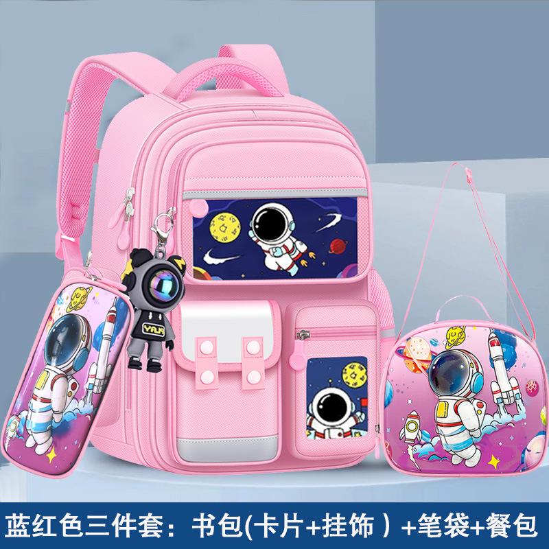 Série Astronaute Sac à Dos Enfant 3 Pièces Mignon et Très Beau Sac d'École Grande Capacité Sac d'École pour Élèves du Primaire white