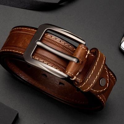Belt Men'S Leather Casual Jeans Belt First Layer Cowhide Business Middle-Aged And Youth Tide Belt