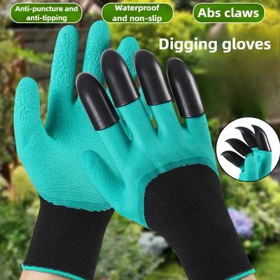 1-10 Paar Gartenhandschuhe mit Krallen Latex Arbeitshandschuhe Wasserdicht Rutschfest Langlebig Pflanzarbeiten Graben Outdoor-Arbeitshandschuhe