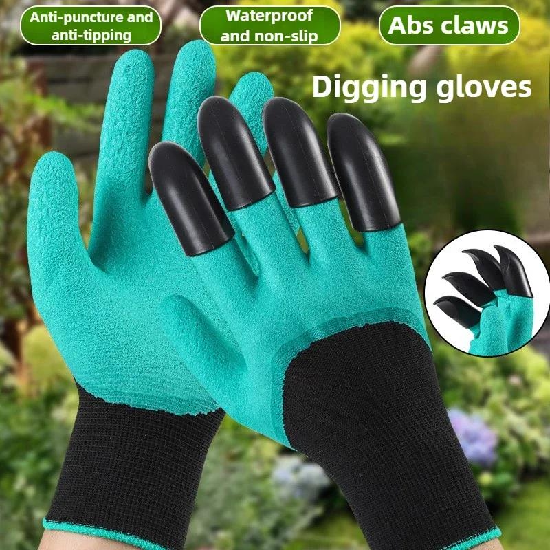 1-10Pairs Gardening Gloves with Claws Latex Work Gloves Waterproof Anti Slip Durable Planting Digging Outdoor Work Gloves