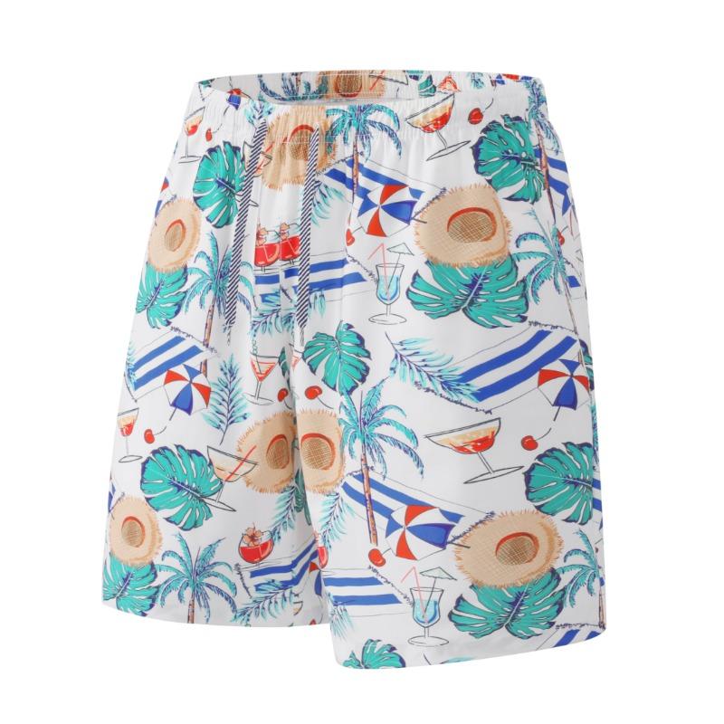 Beach Pants Men's Summer Thin Swimsuit 5-point Breathable Loose Quick Drying Flower Shorts Casual Trendy Brand Big Shorts