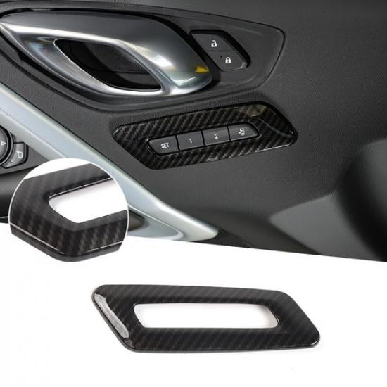 Carbon Fiber Inner Seat Memory Button Switch Trim Cover for Chevrolet Camaro 17+
