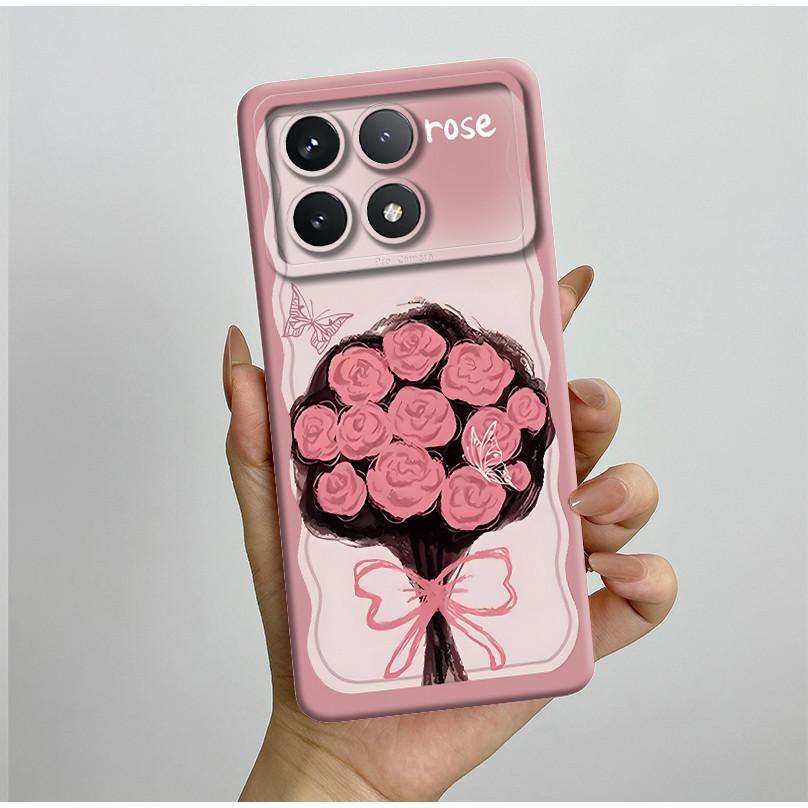Shockproof Phone Case for Xiaomi Poco X6 Pro 5G Redmi K70E Pretty Butterfly Flowers Soft TPU Shell Poco X6Pro Bumper Back Cover