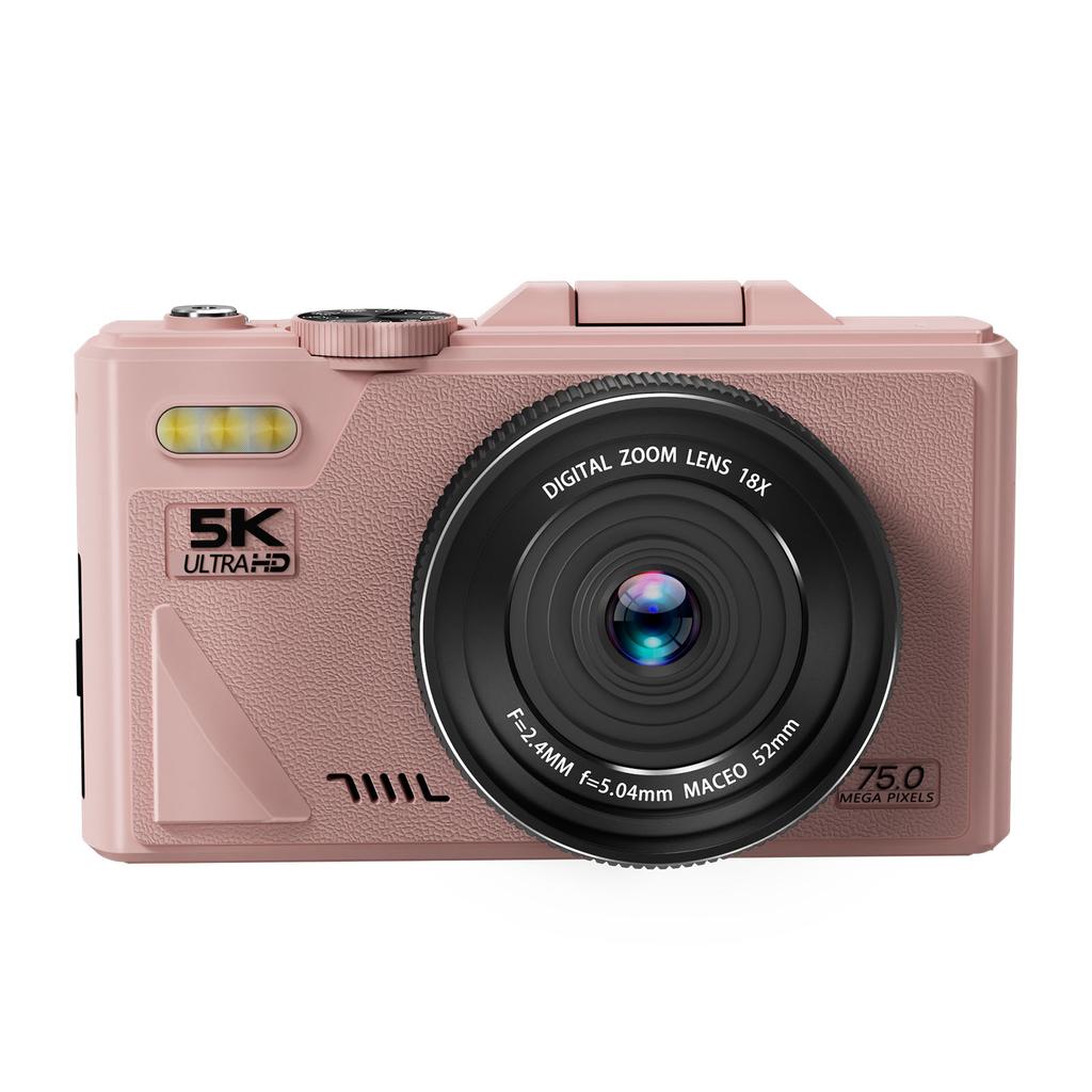 5K 75MP Mirrorless Camera 18X Zoom Auto Focus Digital Camera Anti Shake with 3 Inch Flip Screen Support 256GB Memory