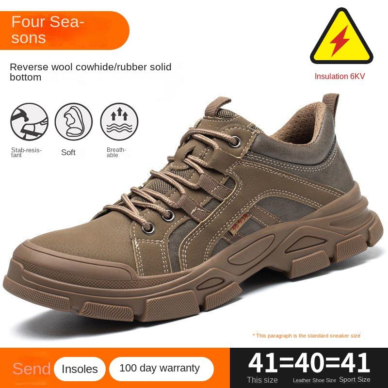 Labor Insurance Shoes Men's Anti-smashing, Anti-piercing, Safe Insulation Electrician, Lightweight, Non-slip, Soft-soled Protective Work Shoes