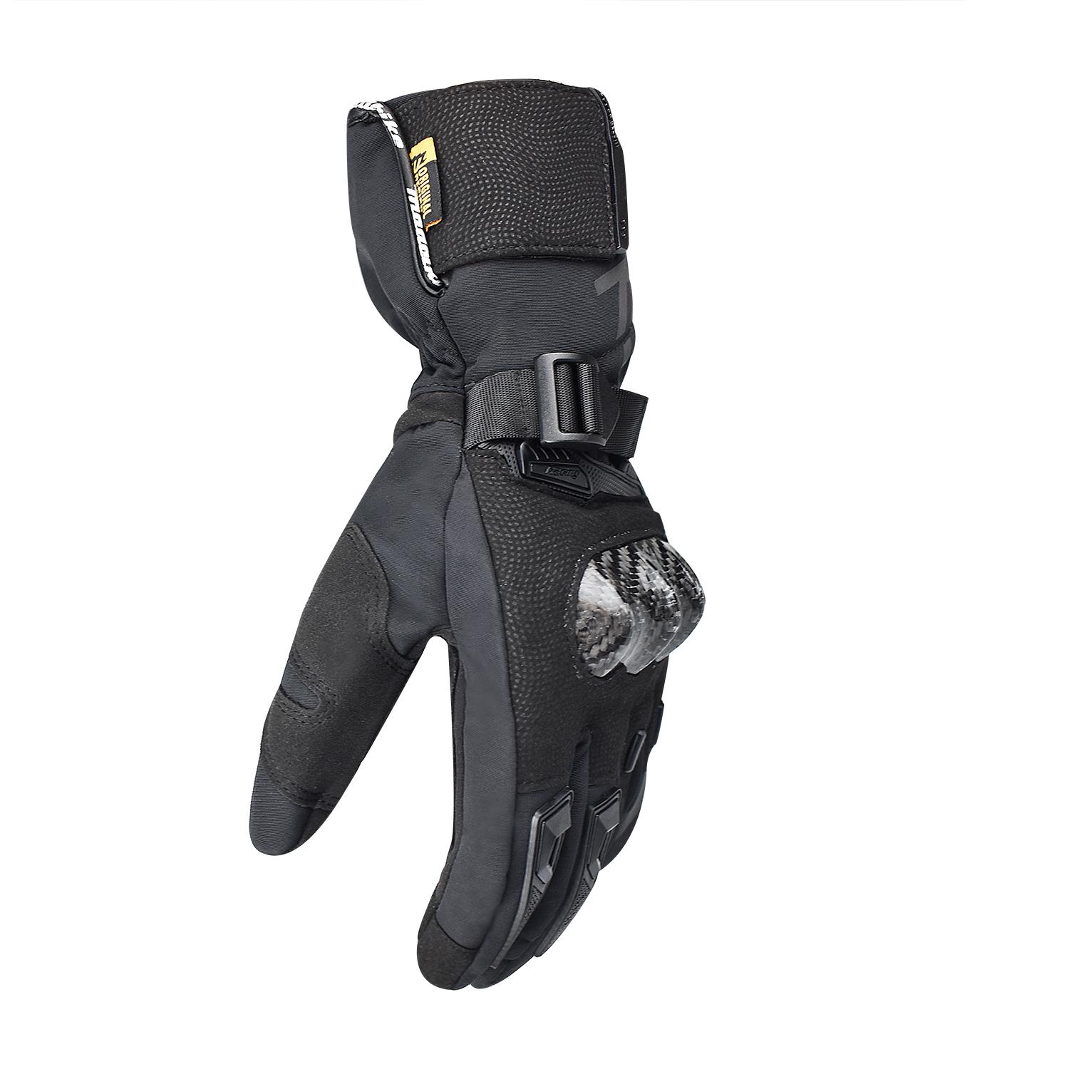 

Зимние мотоциклетные перчатки с сенсорным экраном, защитные перчатки из углеродного волокна для мотоциклов, спортивные перчатки L чёрный