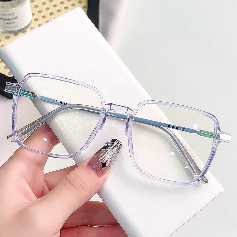 Photochromic Anti Radiation large frame Glasses Shades Transition Eyeglasses Korean Replaceable Lens women resistant Glare flat mirrors Eyewear